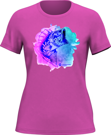Watercolor Fishing T-Shirt for Women
